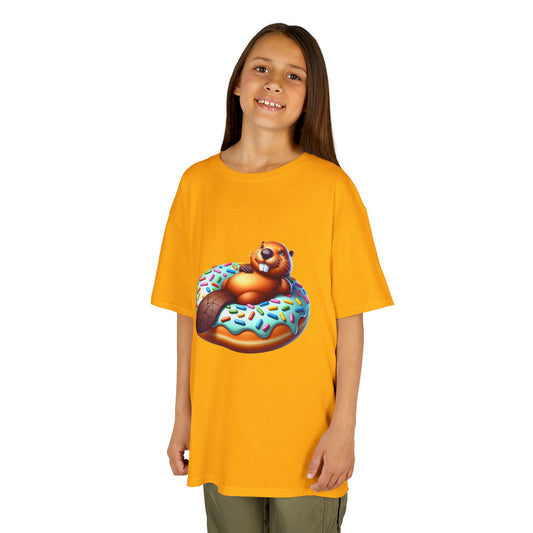 Fun Beaver Donut Kids Heavy Cotton™ Tee - Perfect for Birthdays and Playtime