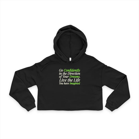 Inspire & Empower Women's Cropped Hoodie, Motivational Apparel, Gift for Dreamers, Casual Comfort, Perfect for Relaxing