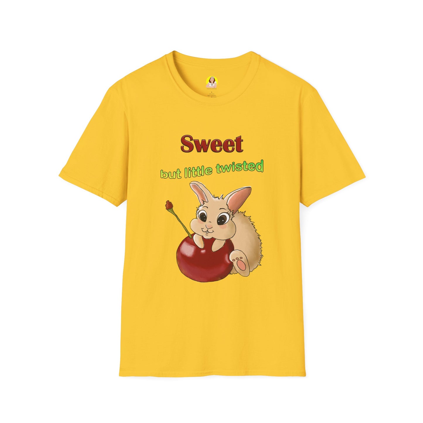 Cute Bunny with Cherry Unisex Softstyle T-Shirt - Perfect for Animal Lovers