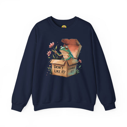 Playful Frog Graphic Sweatshirt, Unisex Crewneck, Fun Gift, Nature Lover Apparel, Inspirational Fashion, Seasonal Wardrobe
