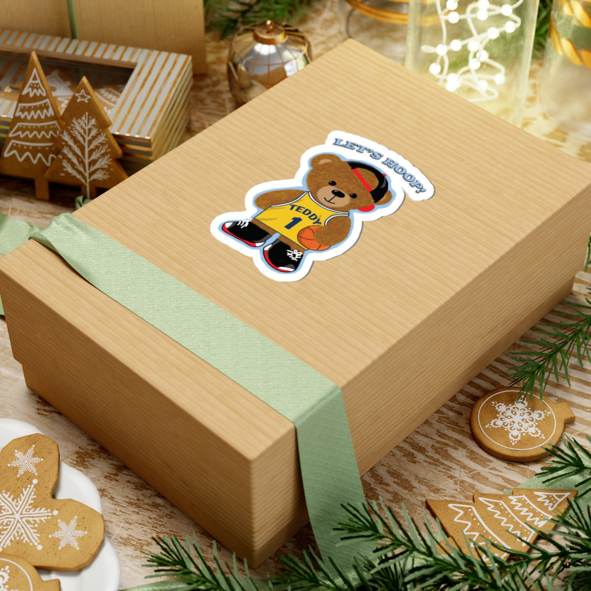 Playful Teddy Bear Kiss-Cut Stickers | Fun Laptop Decals, Cute Gifts for Kids, Basketball Decor, Nursery Wall Art, Sports Party Favors