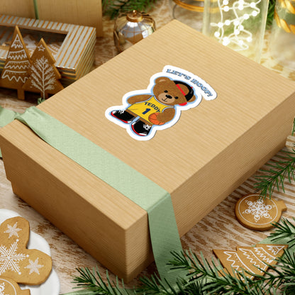Playful Teddy Bear Kiss-Cut Stickers | Fun Laptop Decals, Cute Gifts for Kids, Basketball Decor, Nursery Wall Art, Sports Party Favors