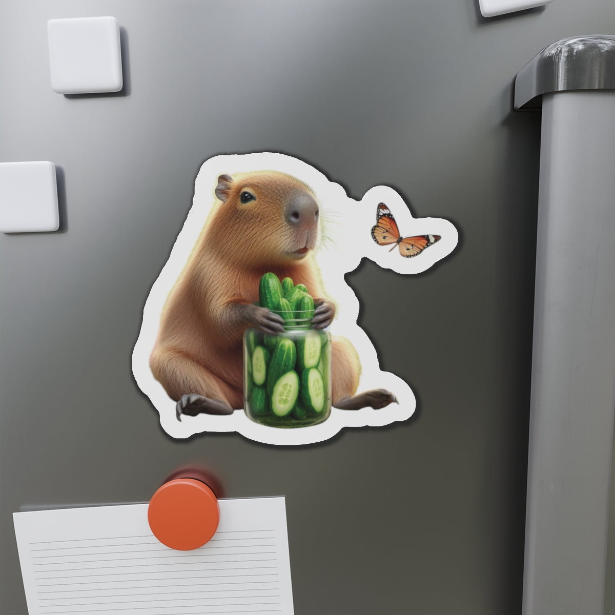 Cute Capybara Die-Cut Magnets - Adorable Refrigerator Decor, Animal Lover Gift, Fun Kitchen Magnet, Whimsical Home Decor, Cucumber [...]