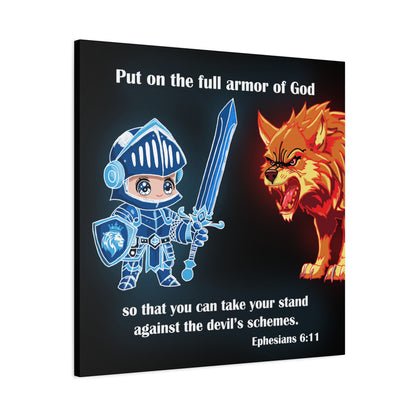 Knight and Wolf Canvas Art, Kid's Room Decor, Motivational Wall Art, Adventure Theme, Gamer Gift