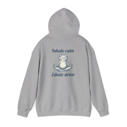 Zen Frog Hoodie - Relax and Unwind, Meditation Sweatshirt, Gift for Yoga Lovers, Stress Relief Apparel