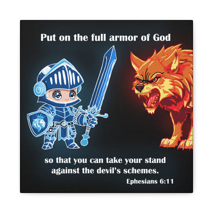Knight and Wolf Canvas Art, Kid's Room Decor, Motivational Wall Art, Adventure Theme, Gamer Gift