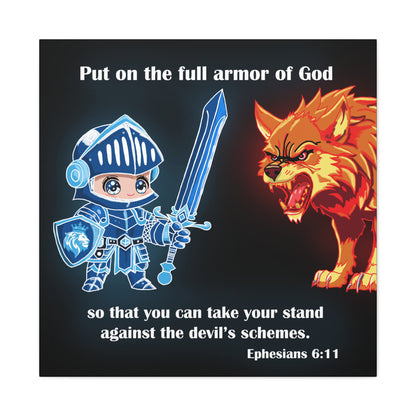 Knight and Wolf Canvas Art, Kid's Room Decor, Motivational Wall Art, Adventure Theme, Gamer Gift