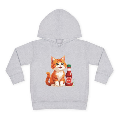 Cute Cat Fleece Toddler Hoodie, Cozy Kid's Apparel, Perfect for Gift, Winter Wear, Cat Lover's Sweatshirt