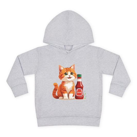 Cute Cat Fleece Toddler Hoodie, Cozy Kid's Apparel, Perfect for Gift, Winter Wear, Cat Lover's Sweatshirt