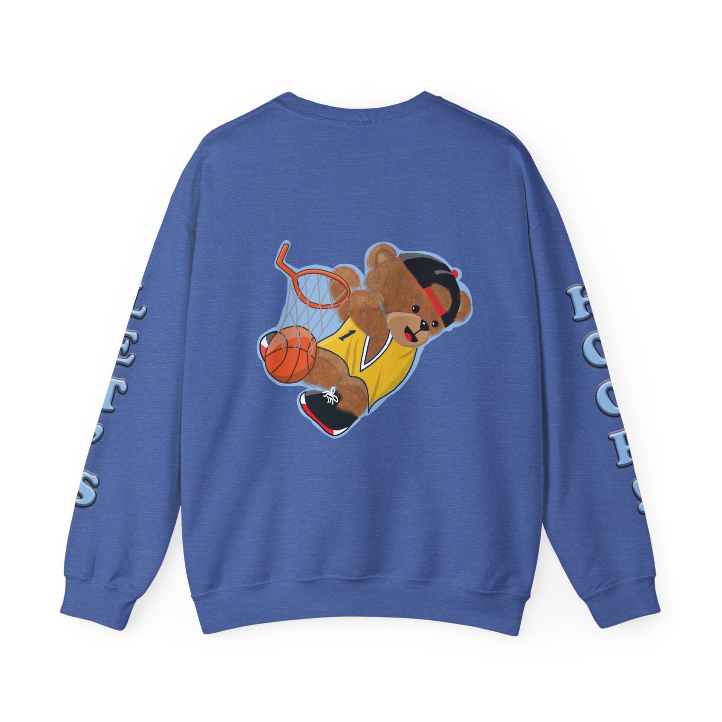 Basketball Teddy Bear Sweatshirt, Cute Athleisure, Kid's Fashion, Sports Gift, Cozy Unisex Crewneck