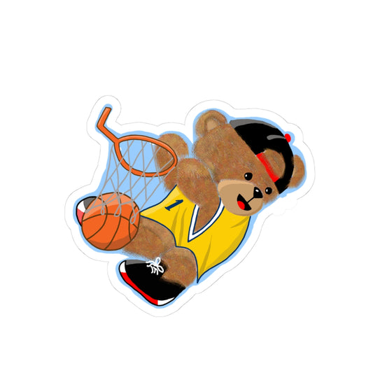 Cute Bear Basketball Kiss-Cut Stickers | Fun Sports Decor, Kids Party Favors, Gift for Sports Lovers, Laptop Decals, Sticker Collection