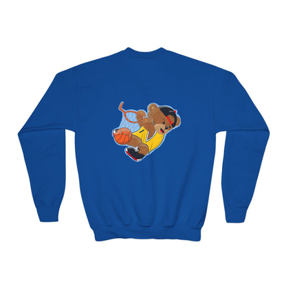 Youth Basketball Bear Sweatshirt - Cozy, Fun Gift for Kids, Perfect for Birthdays, Sports Events, or Casual Wear, Kids Crewneck