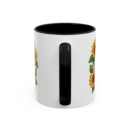 Cute Cat Floral Accent Coffee Mug - Kitty Lover Gift, Tea Cup, Home Decor, Anime Inspired, Coffee Lover Gift