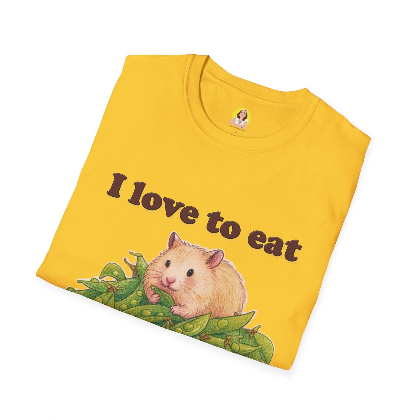 Cute Animal Lover T-Shirt, I Love to Eat Design, Nature Tee, Gifts for Animal Lovers, Casual Wear, Fun Gift, Eco-Friendly Fashion, Hebrew T-Shirt