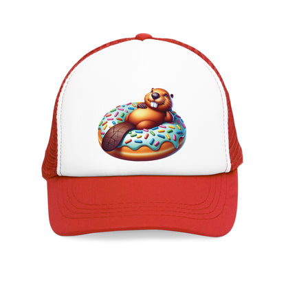 Mesh Cap - Beaver Laying on a Donut