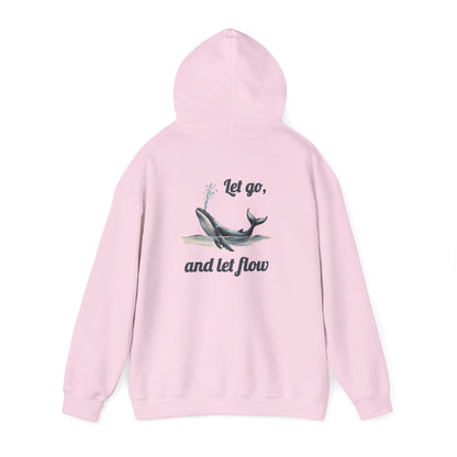 Whale-Themed Yoga Hoodie, Unisex Heavy Blend Sweatshirt, Nature Lover Gift, Relaxation Wear, Eco-Friendly Fashion, Perfect for Meditation
