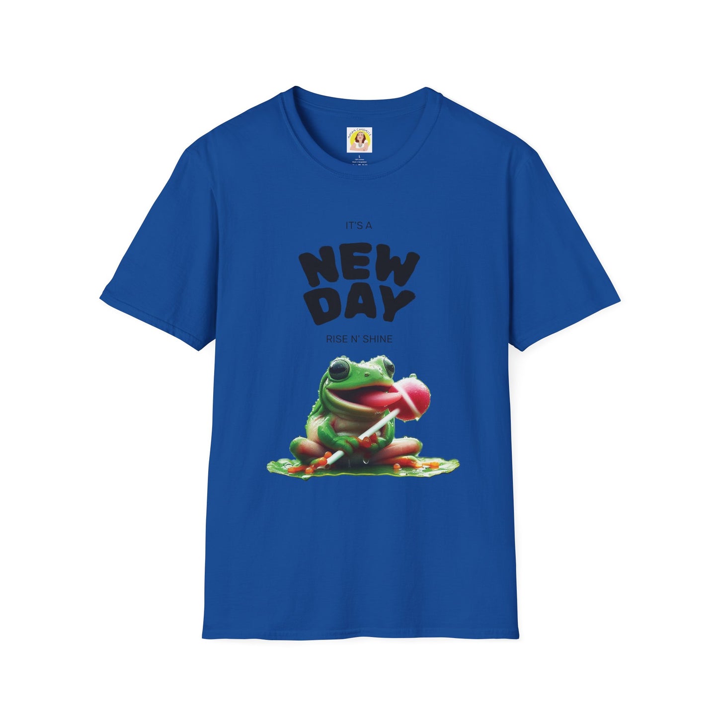 Unisex Frog Graphic T-Shirt - 'It's a New Day, Rise N' Shine'