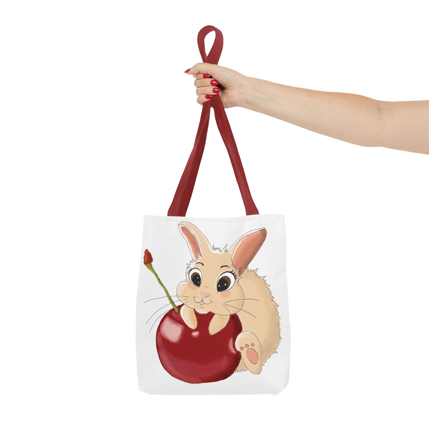 Cute Bunny Cherry Tote Bag - Adorable Animal Design for Animal Lovers
