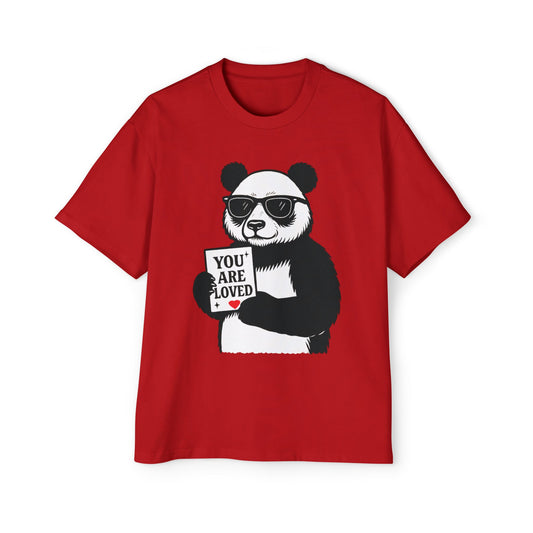 Oversized Tee - Positive Panda, You Are Loved Message Men's Tee