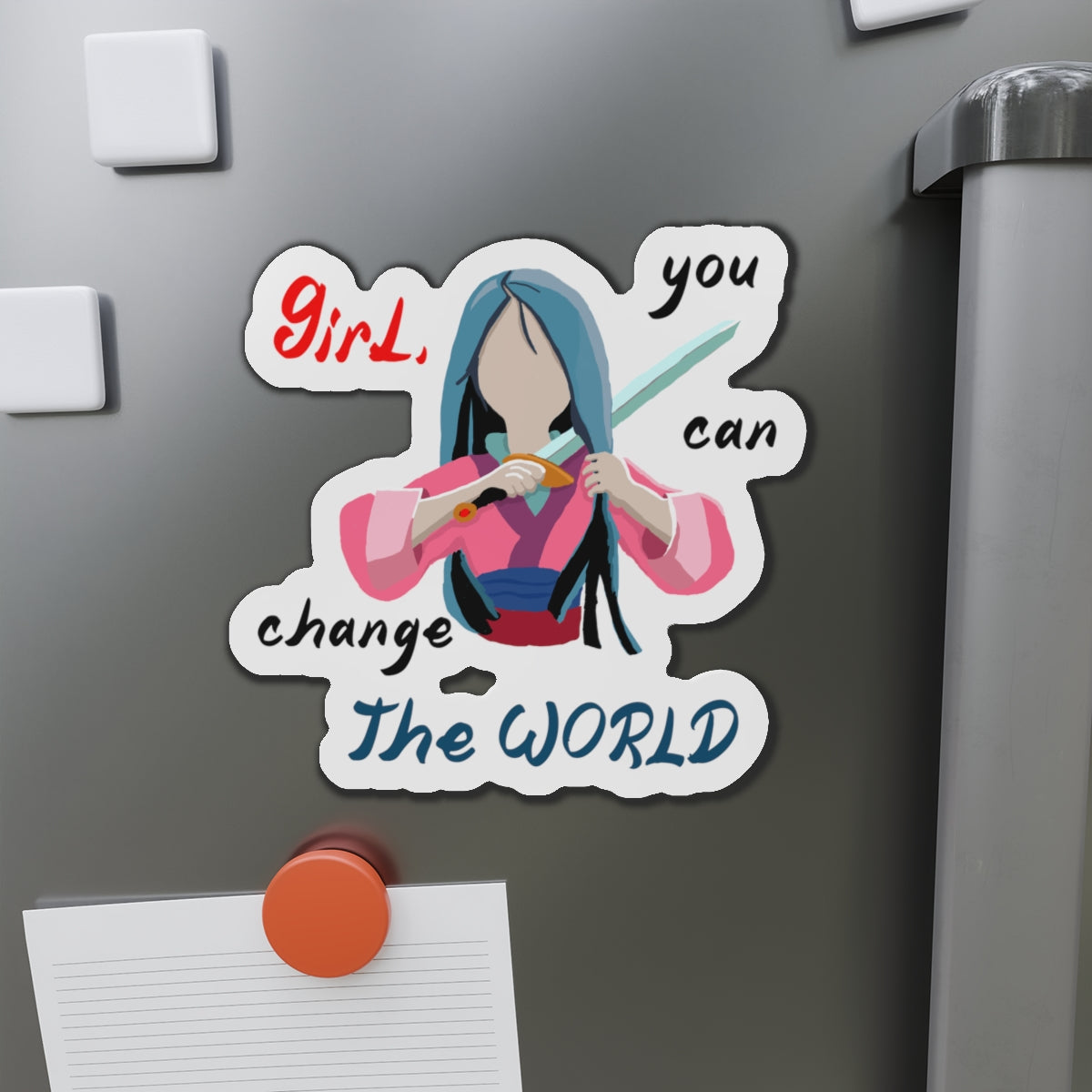 Empowering Girl Power Die-Cut Magnets | Inspirational Decor, Gift for Students, Motivational Sticker, Cute Office Decor