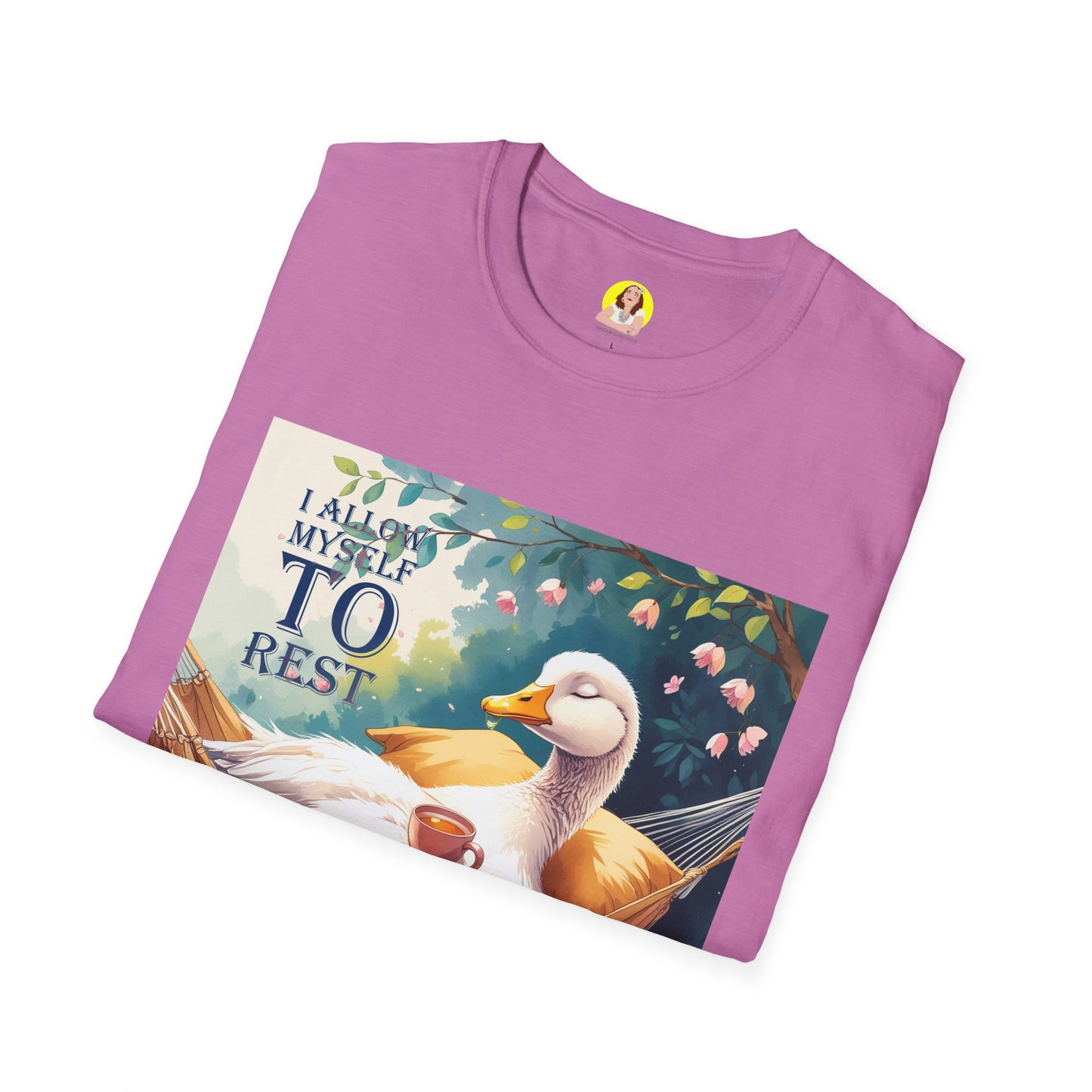 Relaxing Duck Unisex T-Shirt, Nature Lover Tee, Cozy Gift for Friends, Mother's Day Present, Unique Rest Quote Tee, Fall Apparel