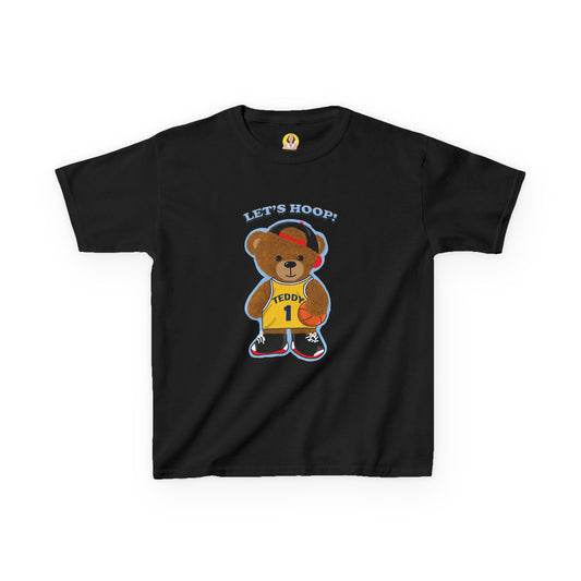 Kids Basketball Teddy Tee | Fun Graphic T-Shirt for Kids, Sportswear, Birthday Gifts, Active Play, Kids Apparel