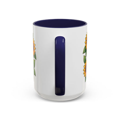 Cute Cat Floral Accent Coffee Mug - Kitty Lover Gift, Tea Cup, Home Decor, Anime Inspired, Coffee Lover Gift