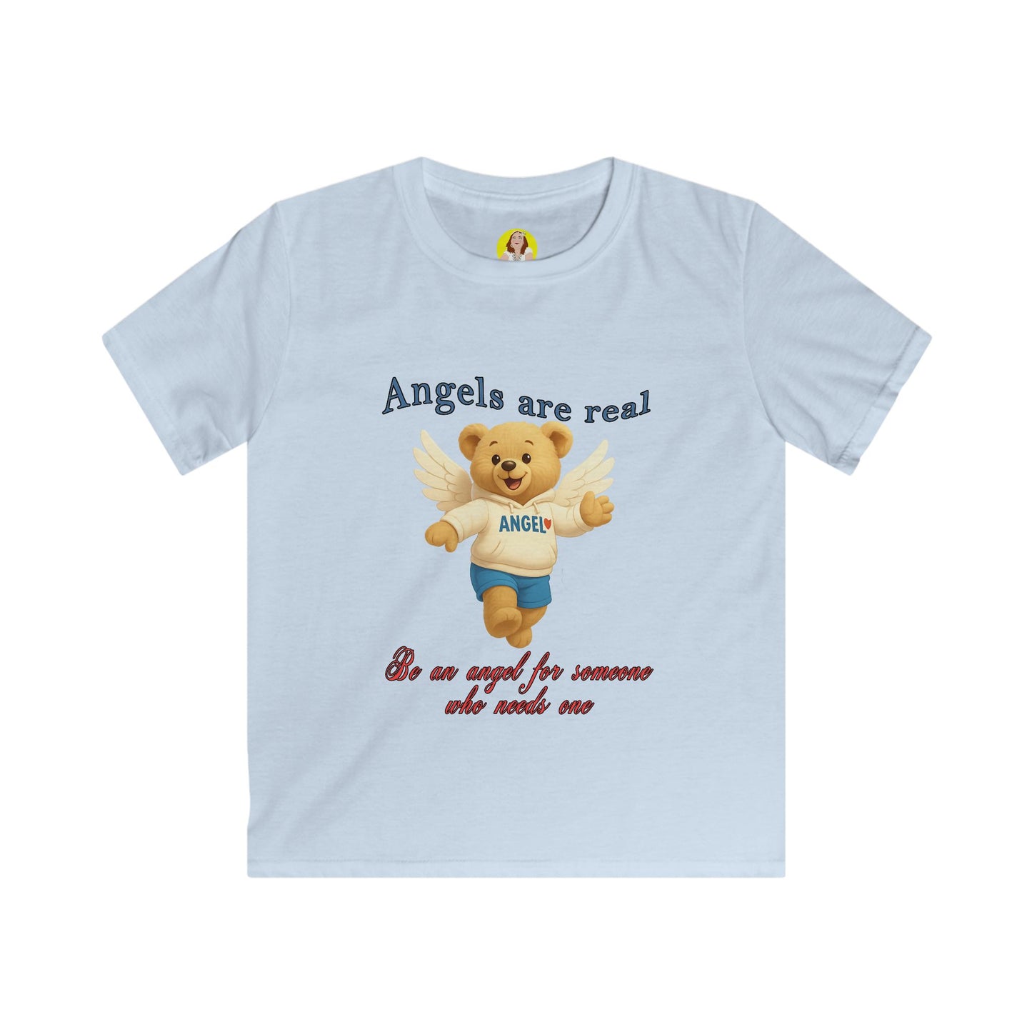 Angelic Bear Kids Tee, Birthday Gift, Toddler Tee, Cute Kids Shirt, Inspirational Kids Apparel, Angel Theme Top