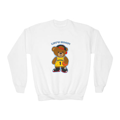 Youth Basketball Bear Sweatshirt - Cozy, Fun Gift for Kids, Perfect for Birthdays, Sports Events, or Casual Wear, Kids Crewneck