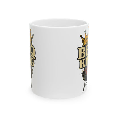 BBQ King Ceramic Mug - Grill Master Gift, BBQ Lover's Cup, Perfect for Father's Day, Birthdays, Cookout Essentials