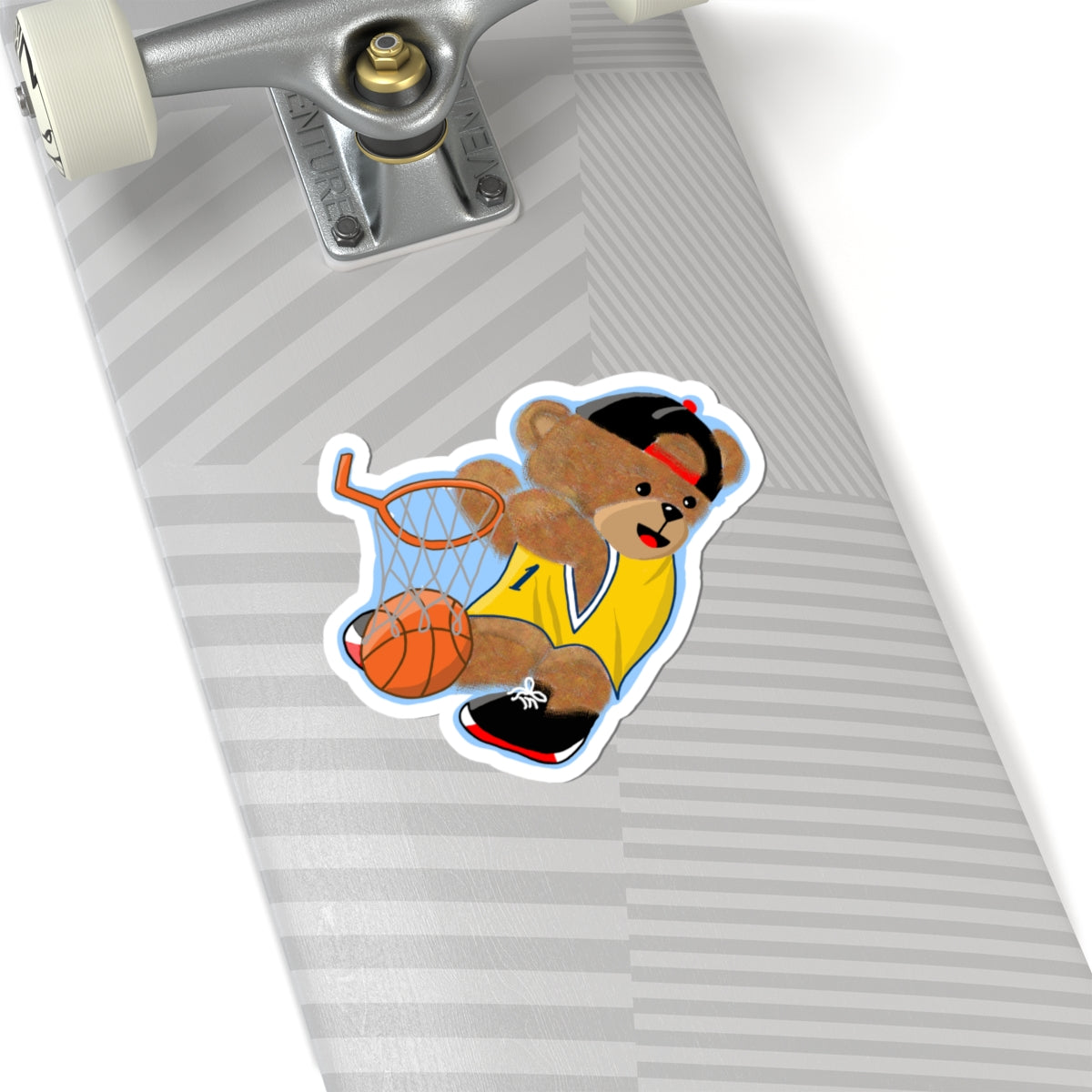 Cute Bear Basketball Kiss-Cut Stickers | Fun Sports Decor, Kids Party Favors, Gift for Sports Lovers, Laptop Decals, Sticker Collection