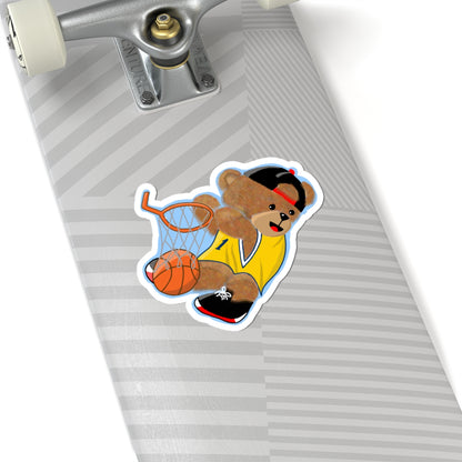 Cute Bear Basketball Kiss-Cut Stickers | Fun Sports Decor, Kids Party Favors, Gift for Sports Lovers, Laptop Decals, Sticker Collection