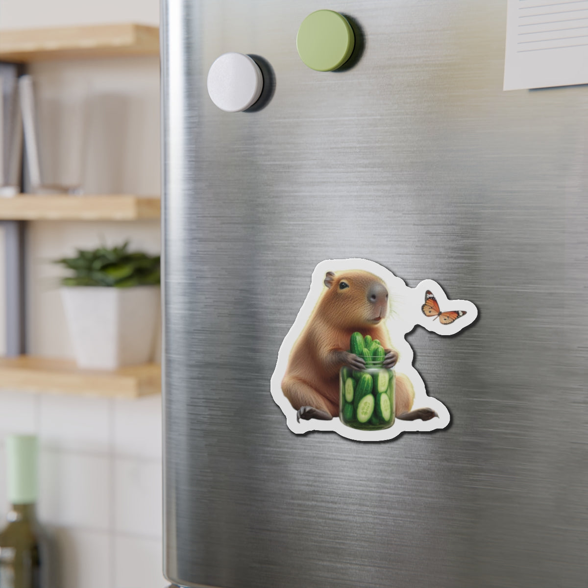 Cute Capybara Die-Cut Magnets - Adorable Refrigerator Decor, Animal Lover Gift, Fun Kitchen Magnet, Whimsical Home Decor, Cucumber [...]
