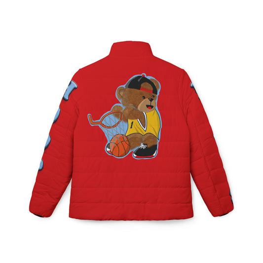 Cozy Bear Theme Women’s Puffer Jacket, Cute Winter Jacket, Fashion Outerwear, Sports Jacket, Gift for Her