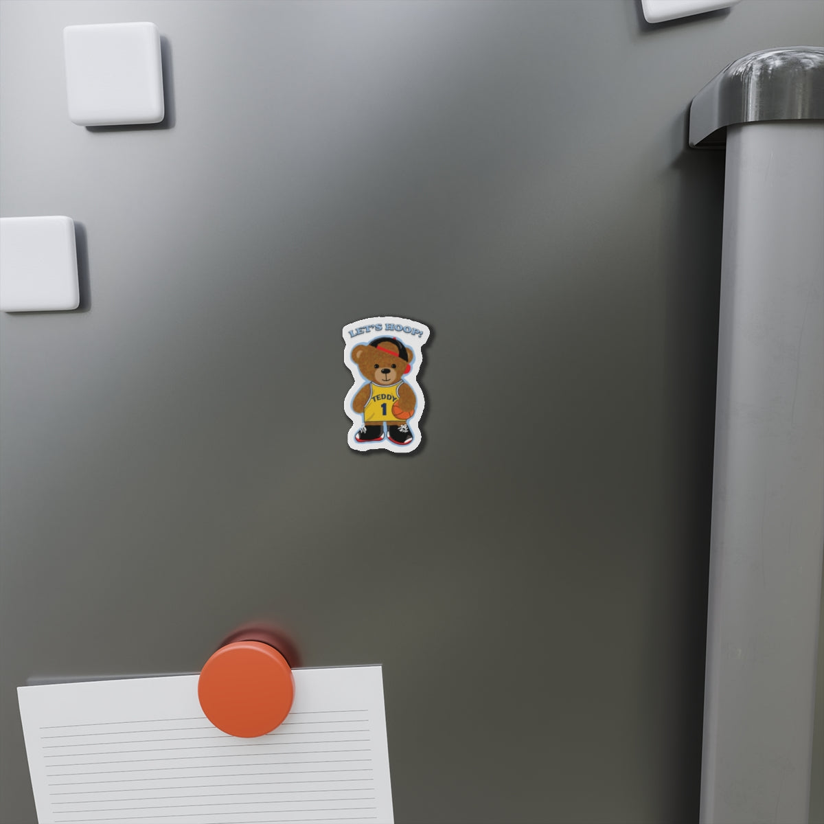 Basketball Teddy Bear Magnets, Fun Sports Decor, Unique Gift for Kids, Playful Fridge Decorations, Cute Room Accessories
