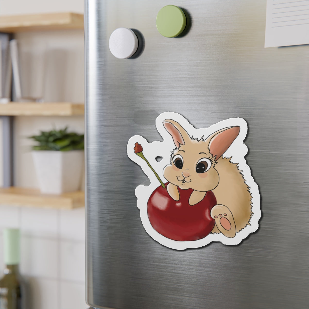 Cute Bunny Die-Cut Magnet - Whimsical Fridge Decor, Gift for Rabbit Lovers, Kitchen Decor, Fun Home Accessories, Birthday Gifts