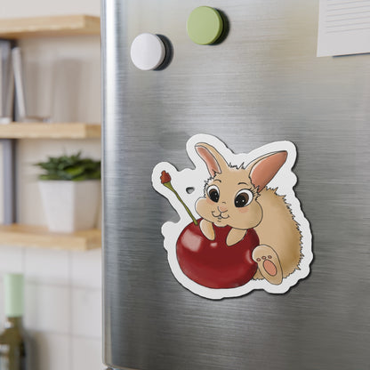 Cute Bunny Die-Cut Magnet - Whimsical Fridge Decor, Gift for Rabbit Lovers, Kitchen Decor, Fun Home Accessories, Birthday Gifts