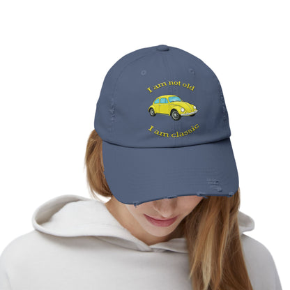 Vintage Car Themed Distressed Cap, Classic Car Lover Gift, Unisex Accessory, Birthday Gift, Casual Style Hat, Funny Quote Cap