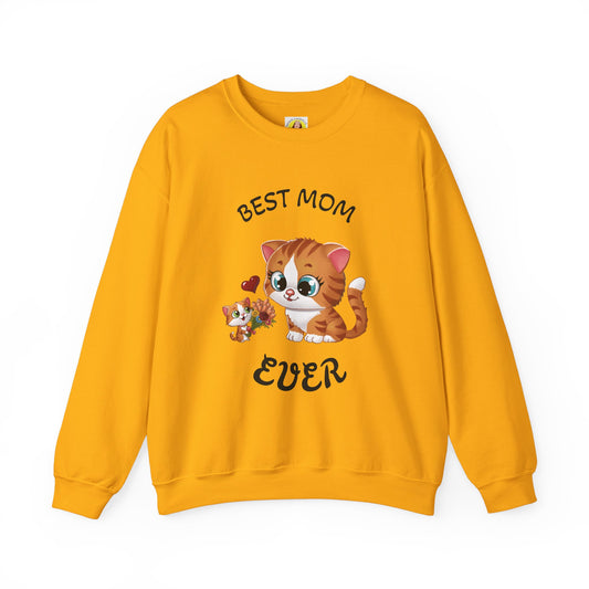 Best Mom Ever Cat Sweatshirt | Cozy Unisex Heavy Blend™ Crewneck