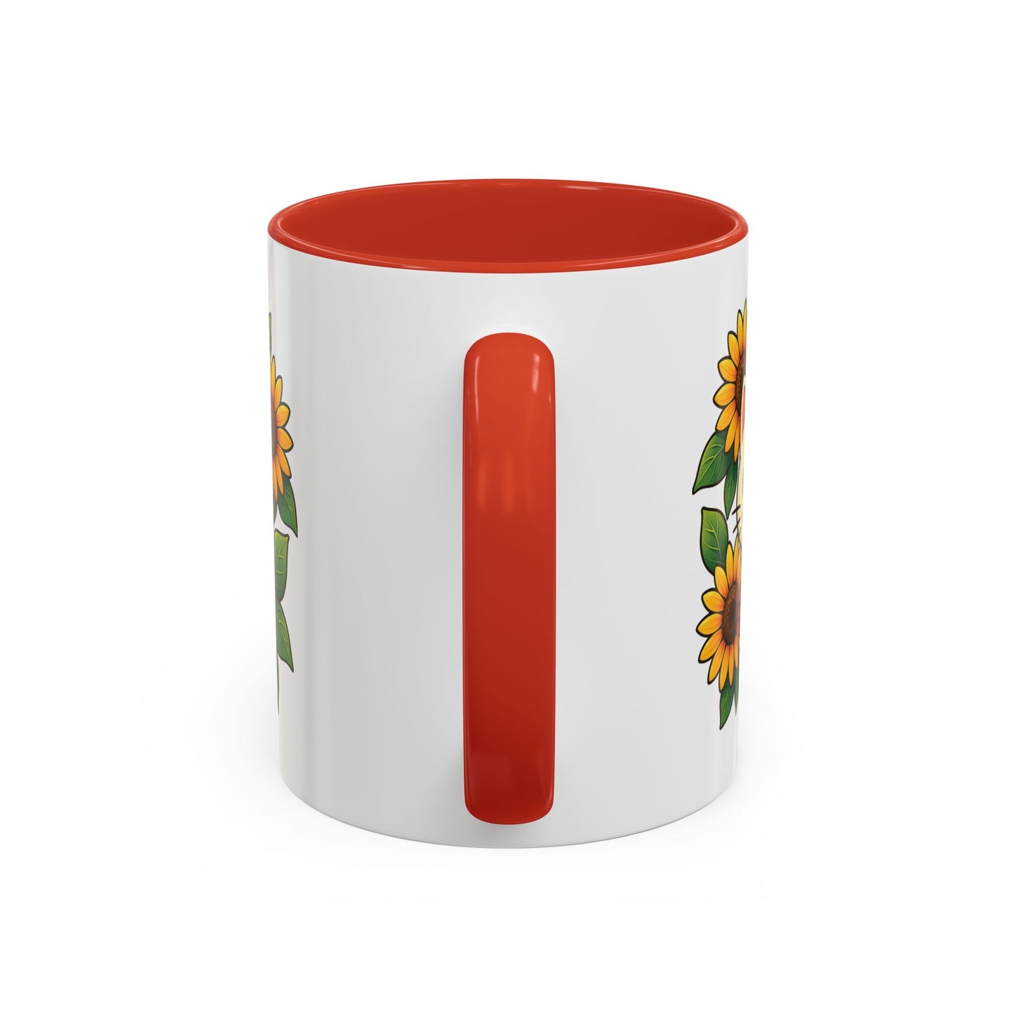 Cute Cat Floral Accent Coffee Mug - Kitty Lover Gift, Tea Cup, Home Decor, Anime Inspired, Coffee Lover Gift