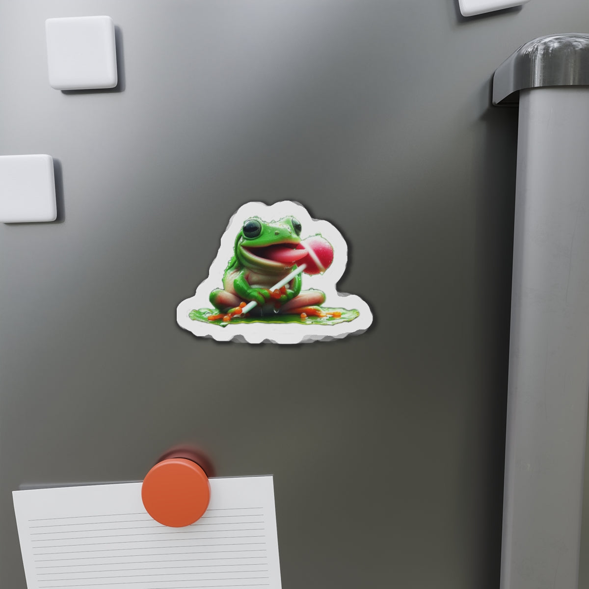 Fun Frog Die-Cut Magnet | Cute Frog Decor, Kitchen Accessories, Gifts for Kids, Refrigerator Magnet, Animal Lovers