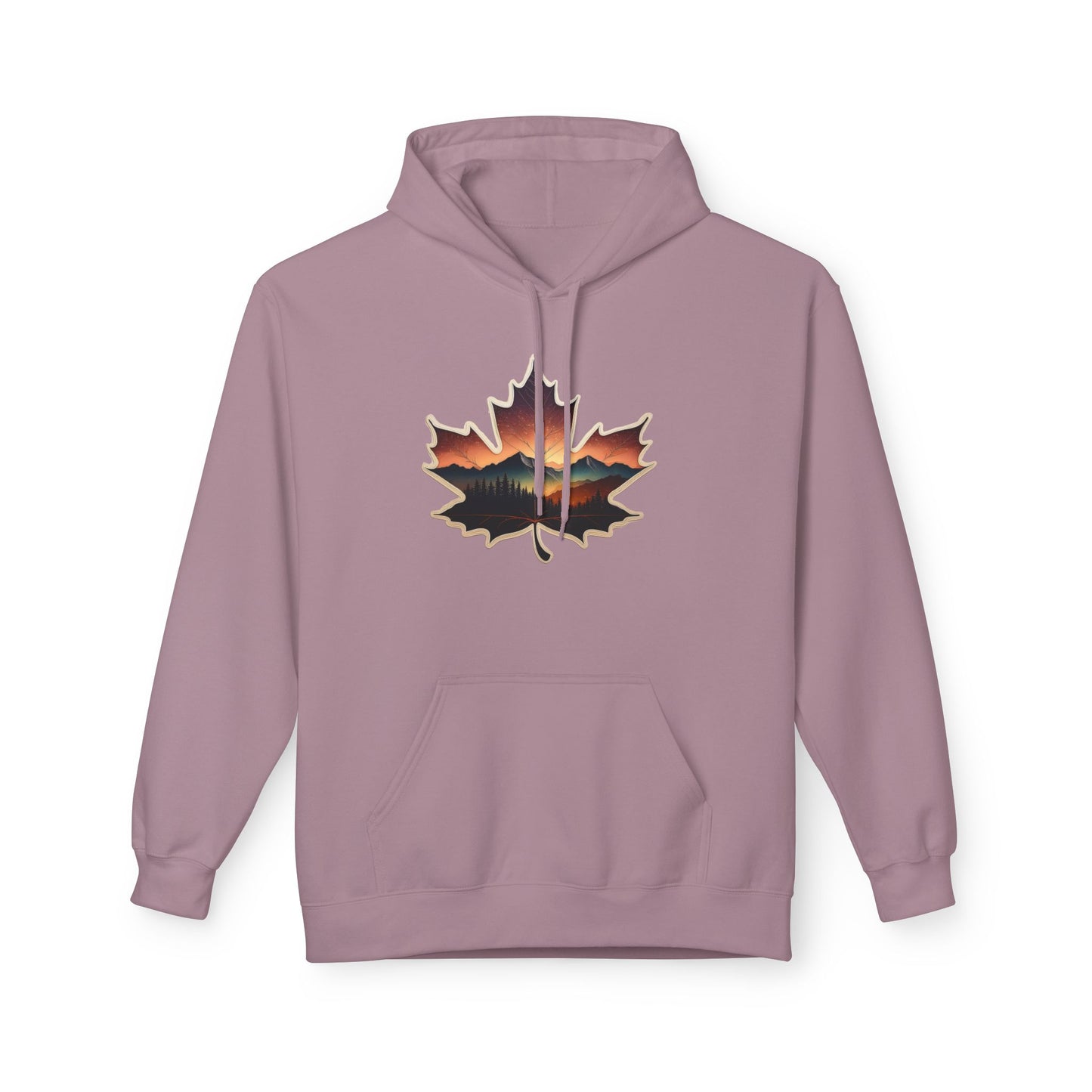Cozy Sunset Maple Leaf Hoodie | Fall Fashion, Nature Lover Gift, Warmth for Fall, Outdoor Adventure, Comfortable Wear