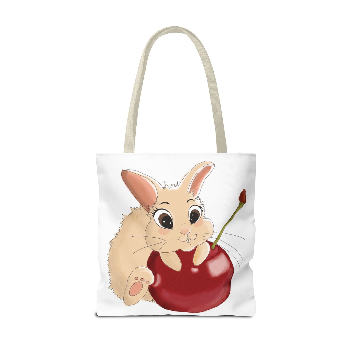 Cute Bunny Cherry Tote Bag - Adorable Animal Design for Animal Lovers