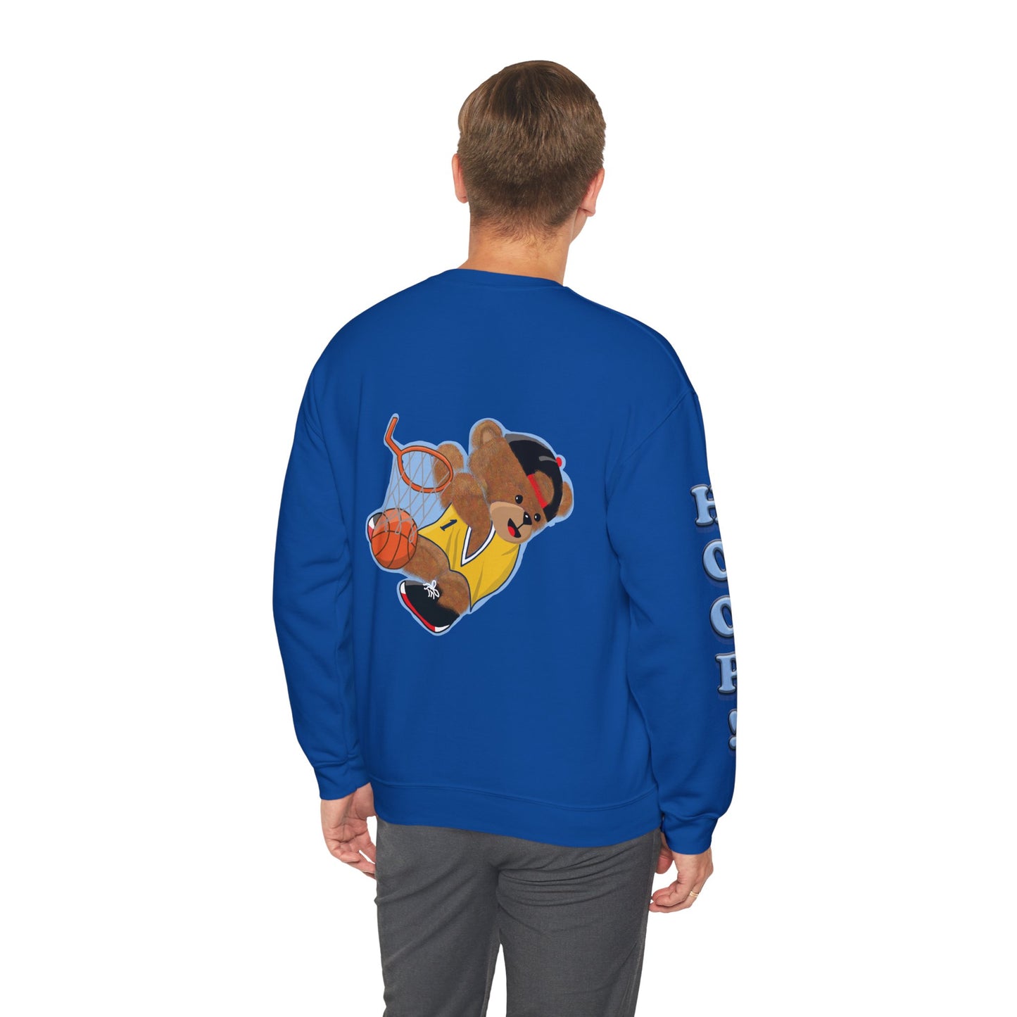 Basketball Teddy Bear Sweatshirt, Cute Athleisure, Kid's Fashion, Sports Gift, Cozy Unisex Crewneck