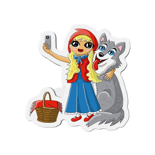 Magnet - Little Red Riding-Hood and Wolf Selfie Die-Cut Magnet