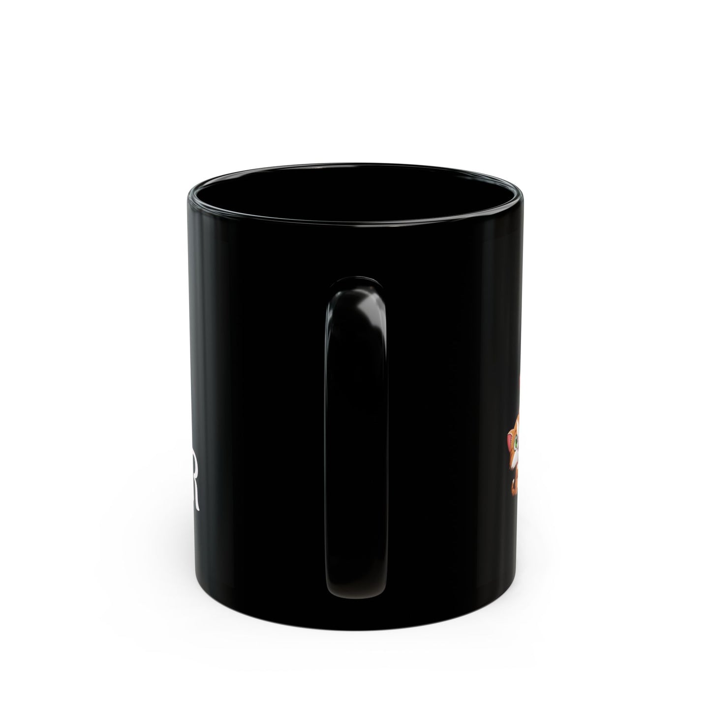 Black Mug With Cute cat design - Perfect Gift For Mom