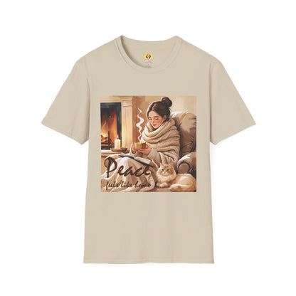 Cozy Peace Unisex T-Shirt - Perfect Gift for Winter, Relaxation, Self-Care Days, Home Decor Lovers, Cozy Vibes