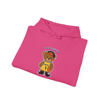 Fun Bear Basketball Hoodie, Cute Animal Apparel, Cozy Sweatshirt Gift, Sportswear for Kids & Adults, Streetwear Style
