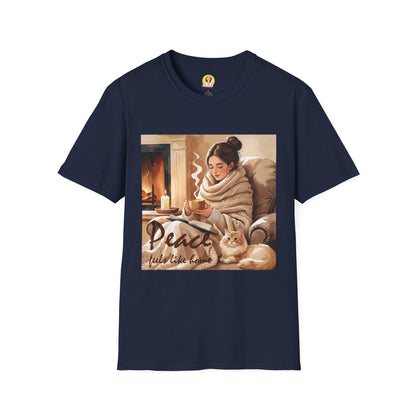 Cozy Peace Unisex T-Shirt - Perfect Gift for Winter, Relaxation, Self-Care Days, Home Decor Lovers, Cozy Vibes