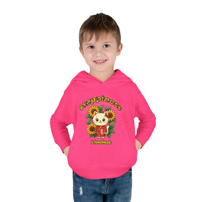 Sunflower Happiness Toddler Hoodie, Cute Kids Pullover, Fleece Sweater, Gift for Toddler, Floral Design Hooded Sweatshirt